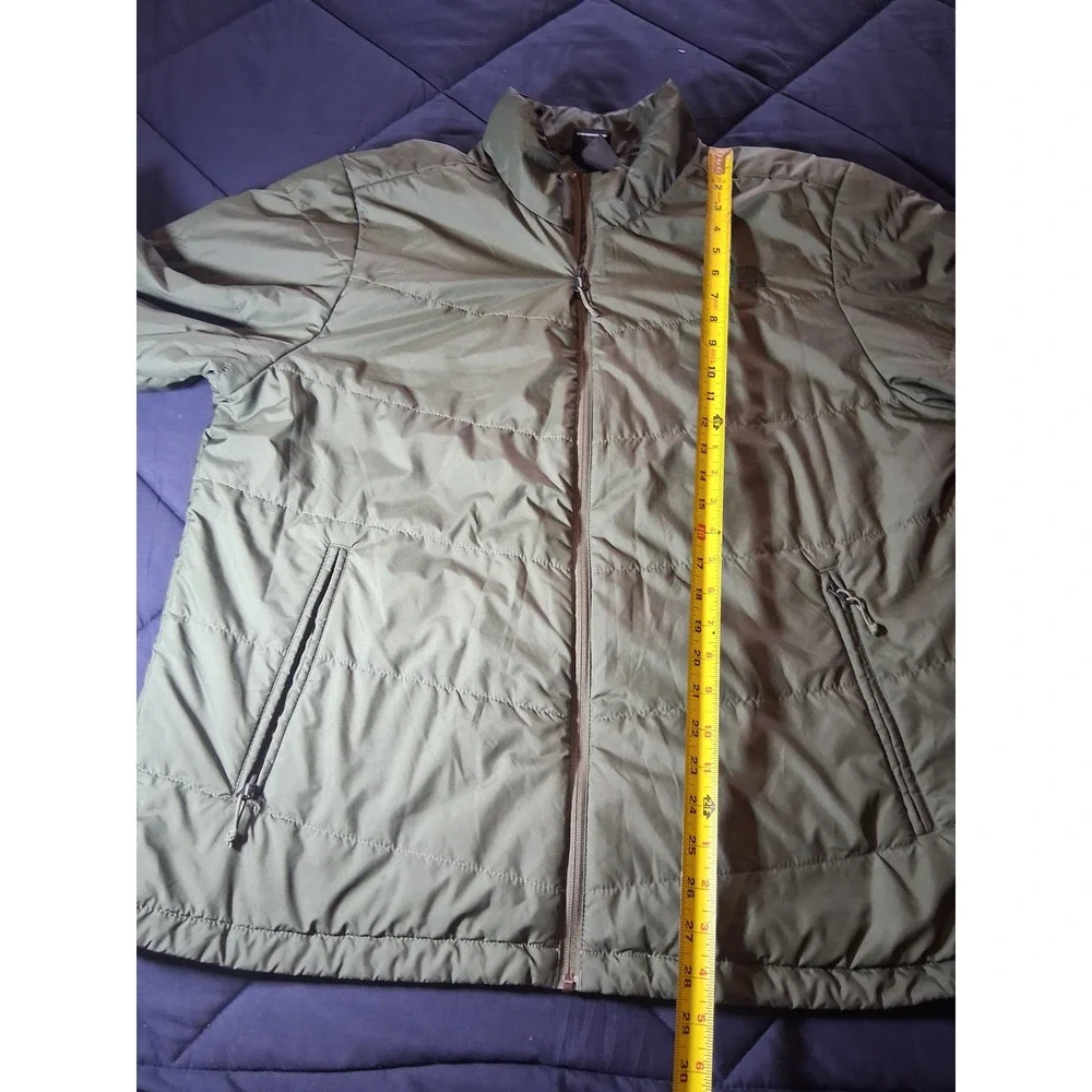 The North Face Mens XL Olive Green Quilted Puffer Jacket Full Zip Insulated